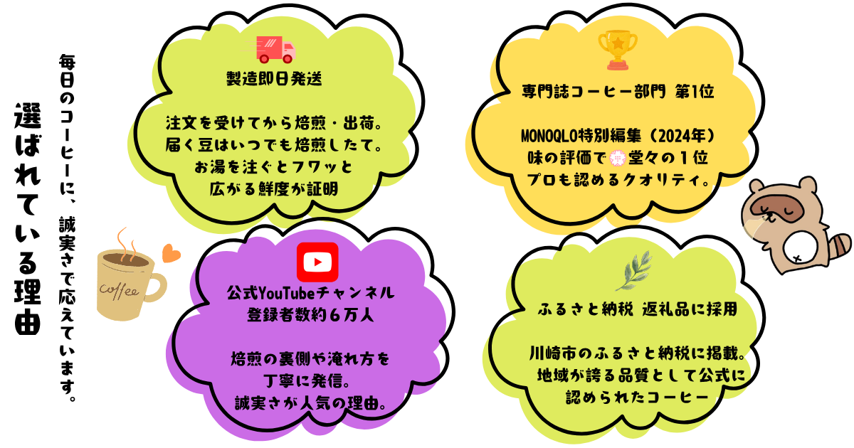 二フコーヒー　選ばれる理由